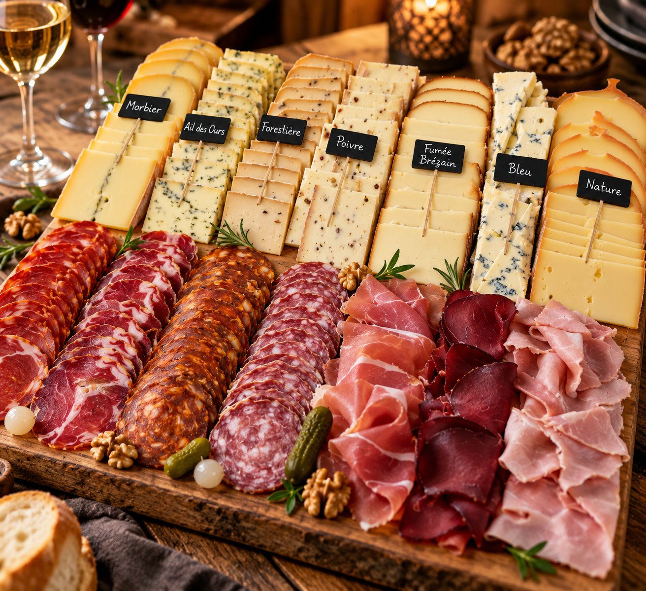 Plateau raclette fromages et charcuterie